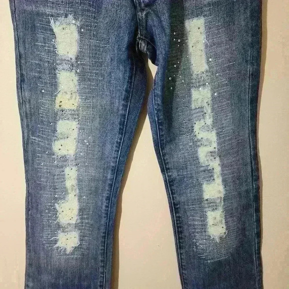 P5024 vintage nwt seven jeans flare massive distressed jeans originally $98.00 - Picture 4 of 8